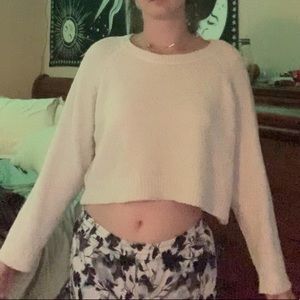 Fuzzy warm cropped sweater